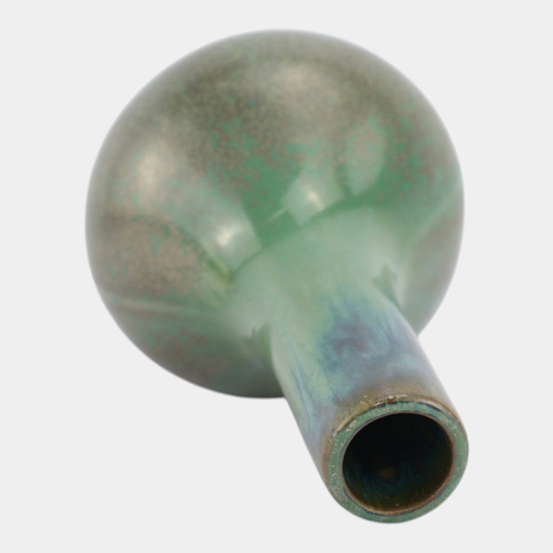 Fulper 1917-1934 Arts And Crafts Pottery Green Flambe Ceramic Bottle Vase 475 - Just Art Pottery