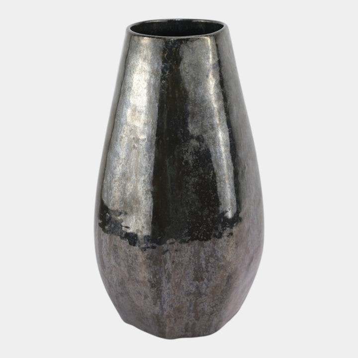 Fulper 1917-1934 Art Pottery Mirrored Black Seven Sided Vase 509