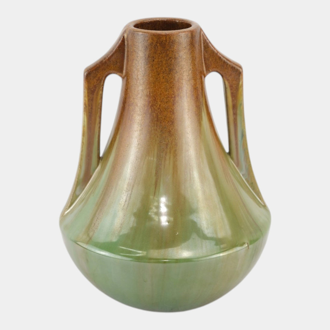 Fulper 1917-1923 Arts And Crafts Pottery Copper Dust Green Ceramic Vase 572A - Just Art Pottery