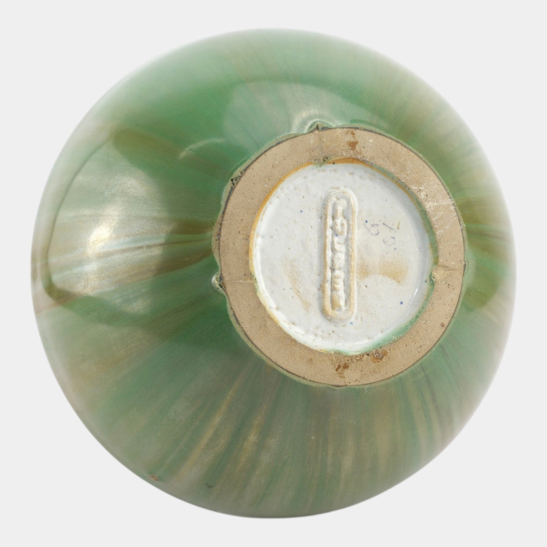Fulper 1917-1923 Arts And Crafts Pottery Copper Dust Green Ceramic Vase 572A - Just Art Pottery
