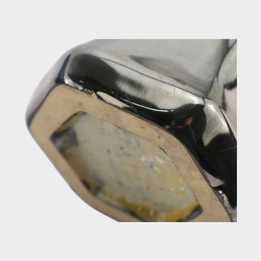 Fulper 1917-1927 Arts And Crafts Pottery Mirrored Black Six Sided Vase 660 - Just Art Pottery