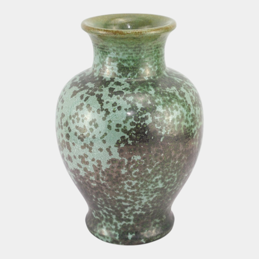 Fulper 1917-1934 Arts And Crafts Pottery Green Leopard Skin Crystalline Vase 526 - Just Art Pottery