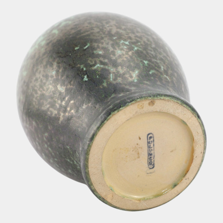 Fulper 1917-1934 Arts And Crafts Pottery Green Leopard Skin Crystalline Vase 526 - Just Art Pottery