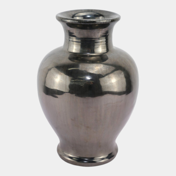 Fulper 1917-1927 Arts And Crafts Pottery Mirrored Gun Metal Glaze Vase 526 - Just Art Pottery