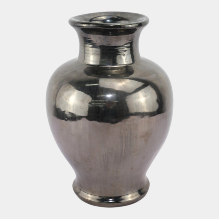 Fulper 1917-1927 Arts And Crafts Pottery Mirrored Gun Metal Glaze Vase 526 - Just Art Pottery