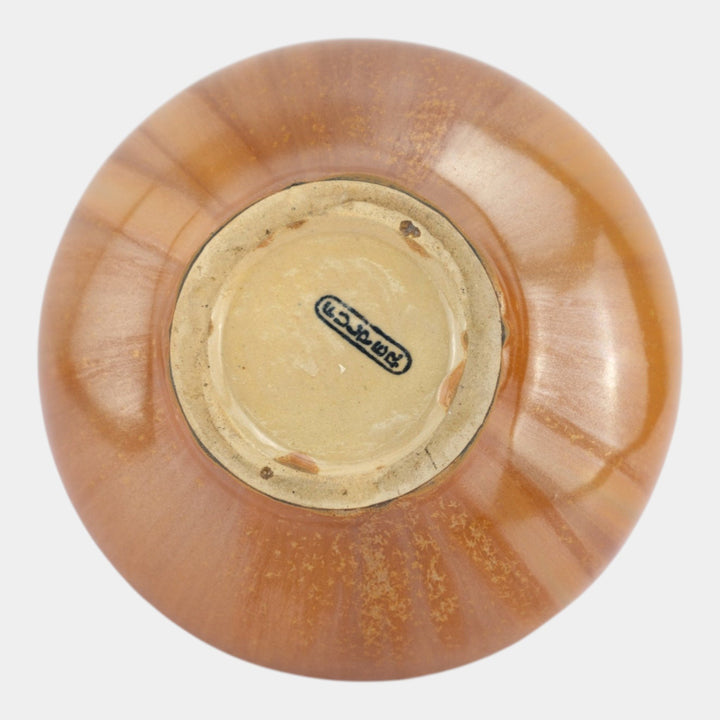 Fulper 1917-1934 Arts And Crafts Pottery Copper Brown Ceramic Handled Vase 642 - Just Art Pottery