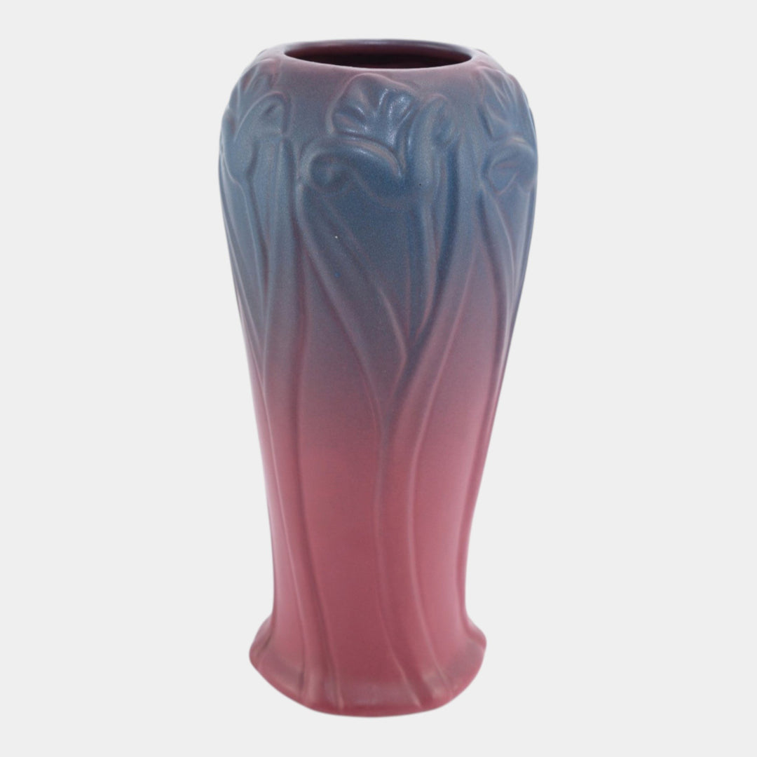 Van Briggle Late Teens Arts And Crafts Pottery Mulberry Flowers Leaves Vase 503 - Just Art Pottery