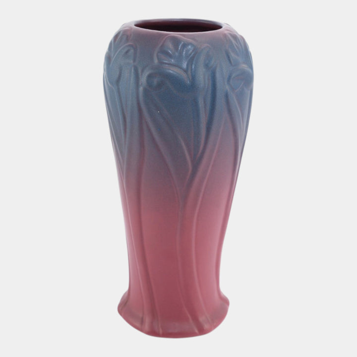 Van Briggle Late Teens Arts And Crafts Pottery Mulberry Flowers Leaves Vase 503 - Just Art Pottery