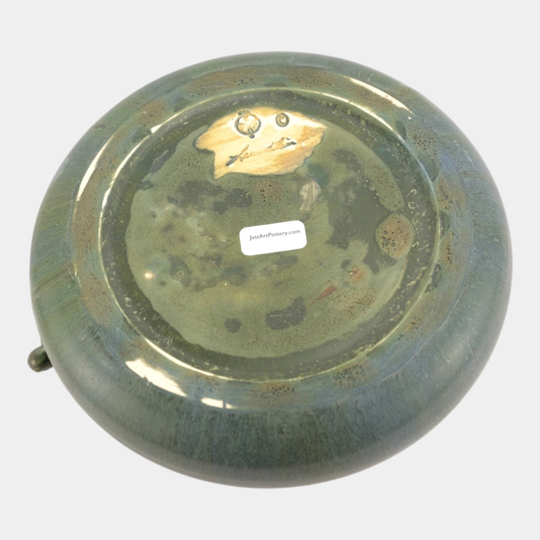 Ephraim Faience 2006 Experimental Art Pottery Alligator Matte Green Vase A34 - Just Art Pottery