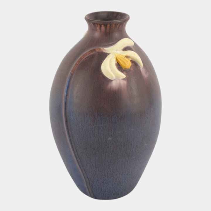 Ephraim Faience 2003 Arts And Crafts Pottery Plum Snowdrop Ceramic Vase 114 - Just Art Pottery