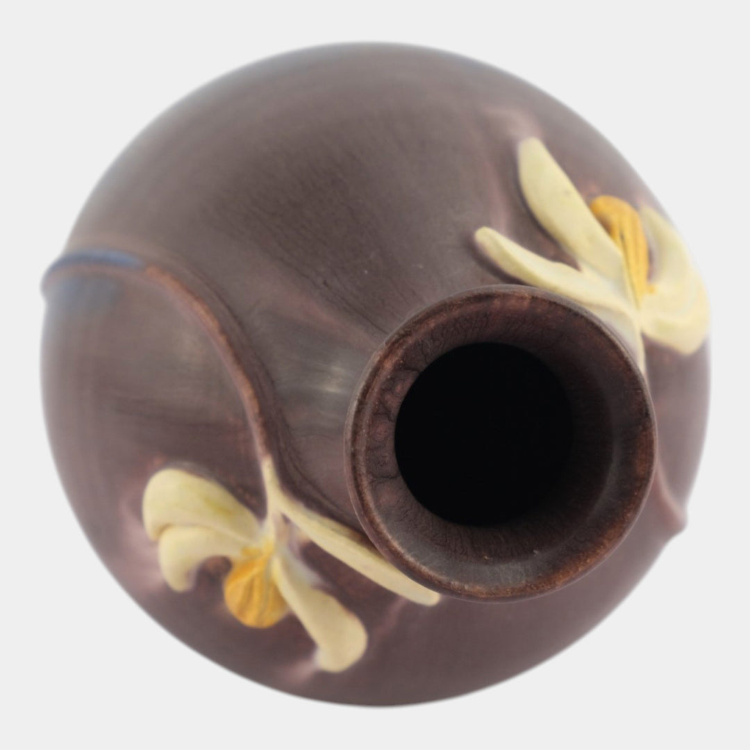 Ephraim Faience 2003 Arts And Crafts Pottery Plum Snowdrop Ceramic Vase 114 - Just Art Pottery