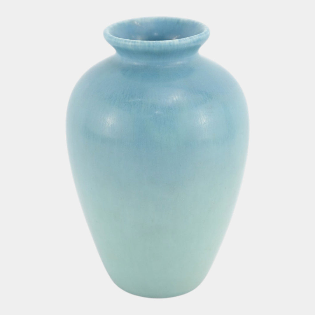 Rookwood 1921 Vintage Art Pottery Mottled Blue Ceramic Vase 605 - Just Art Pottery