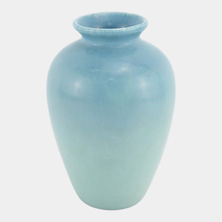 Rookwood 1921 Vintage Art Pottery Mottled Blue Ceramic Vase 605 - Just Art Pottery