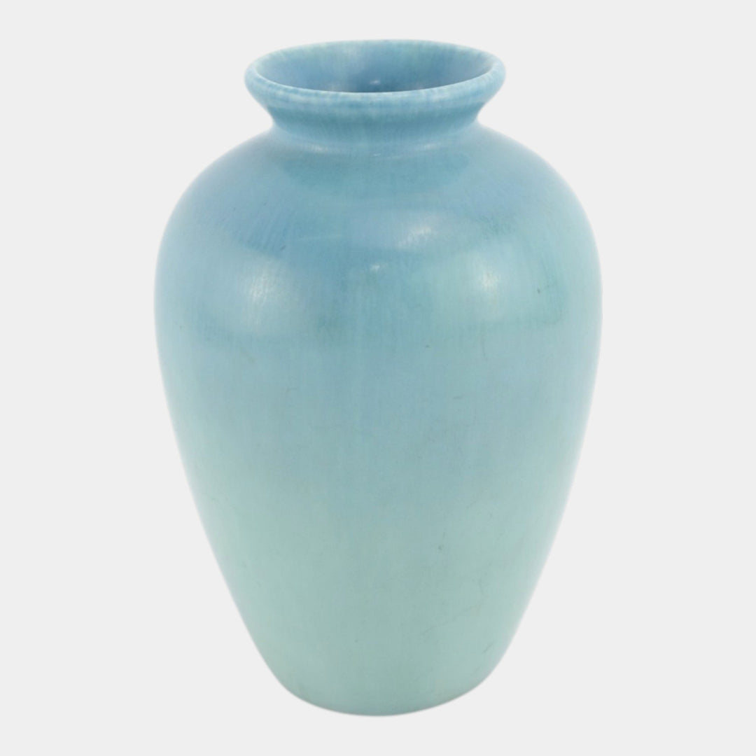 Rookwood 1921 Vintage Art Pottery Mottled Blue Ceramic Vase 605 - Just Art Pottery