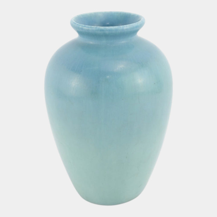 Rookwood 1921 Vintage Art Pottery Mottled Blue Ceramic Vase 605 - Just Art Pottery