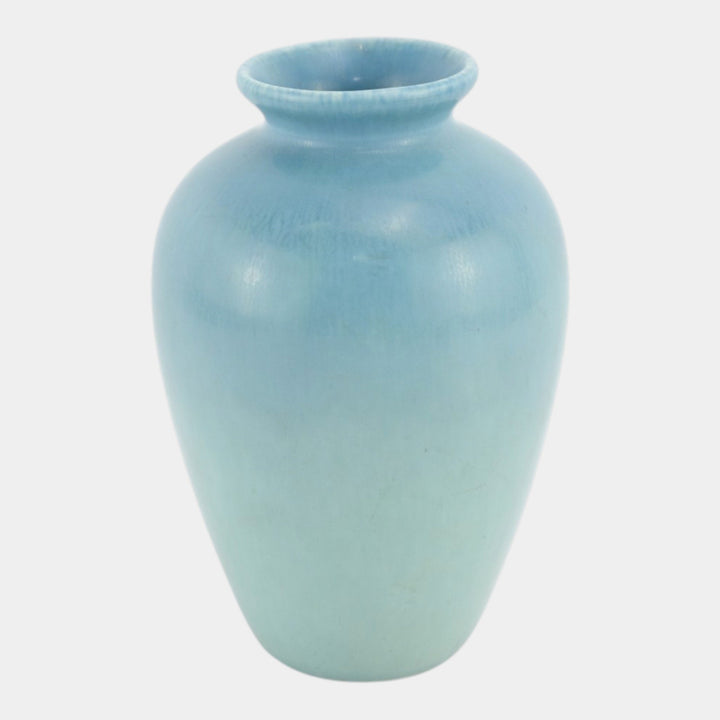 Rookwood 1921 Vintage Art Pottery Mottled Blue Ceramic Vase 605 - Just Art Pottery