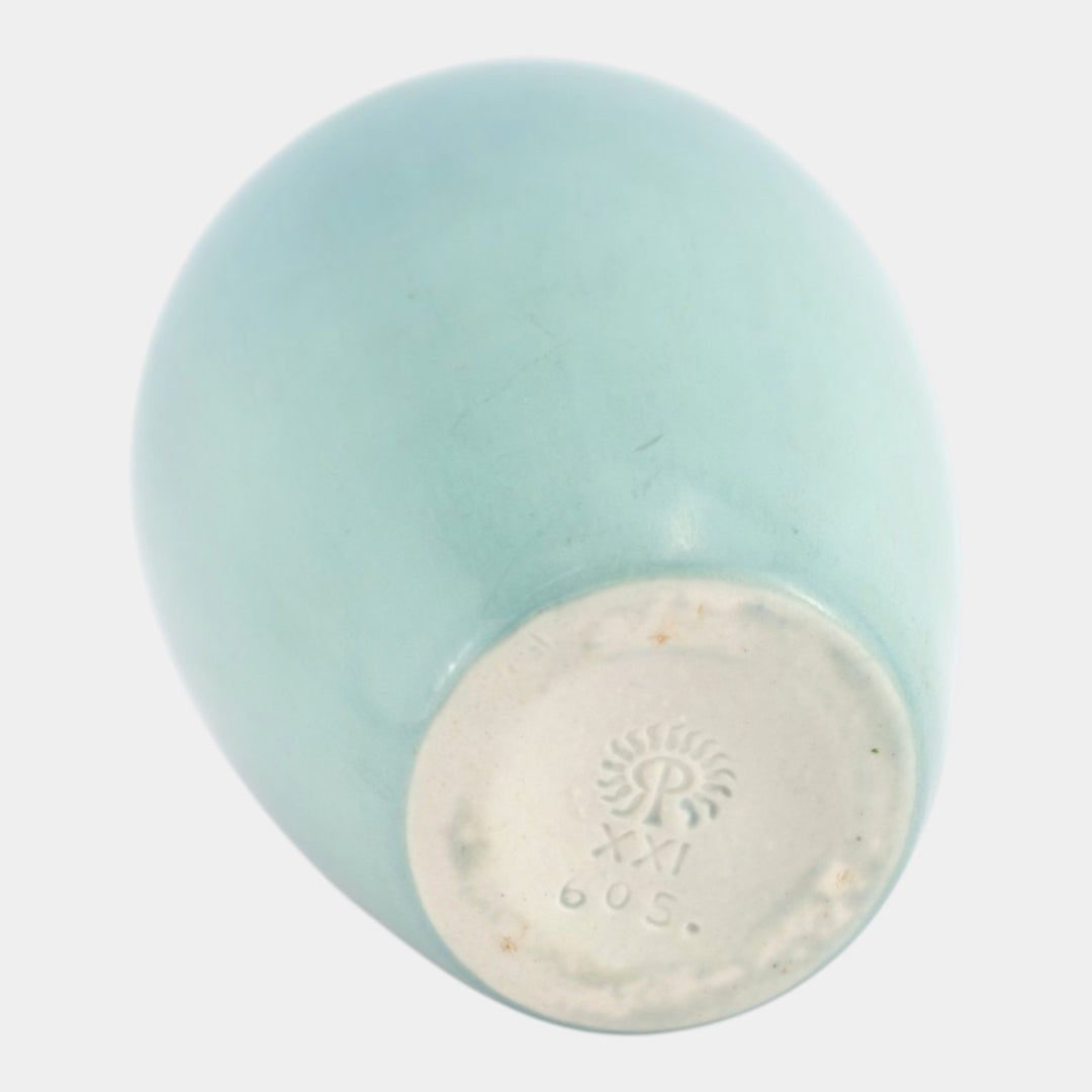 Rookwood 1921 Vintage Art Pottery Mottled Blue Ceramic Vase 605 - Just Art Pottery