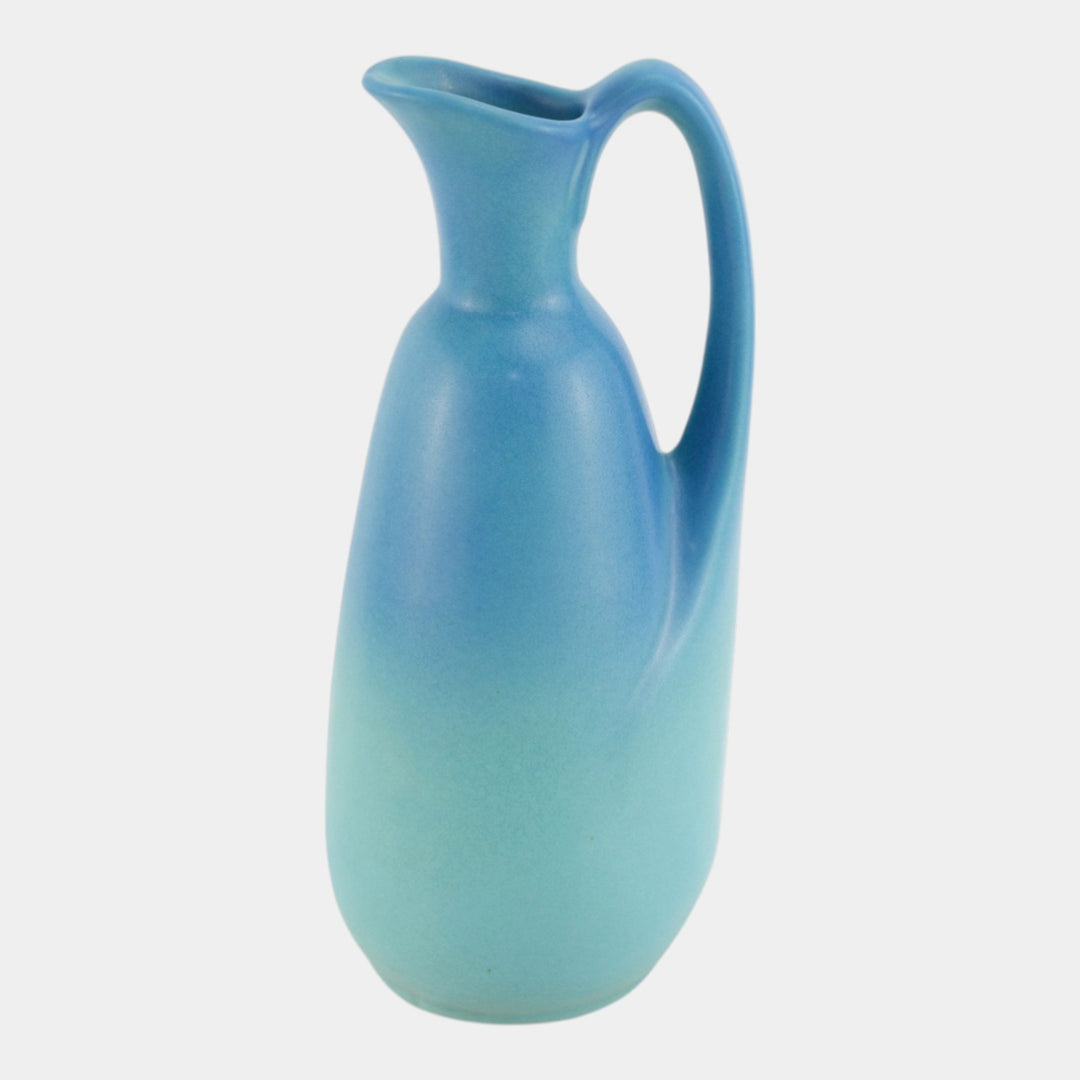 Van Briggle 1940s Vintage Art Deco Pottery Ming Blue Ceramic Ewer - Just Art Pottery