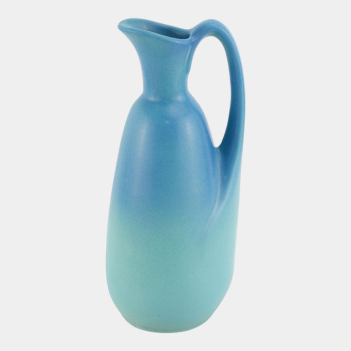 Van Briggle 1940s Vintage Art Deco Pottery Ming Blue Ceramic Ewer - Just Art Pottery