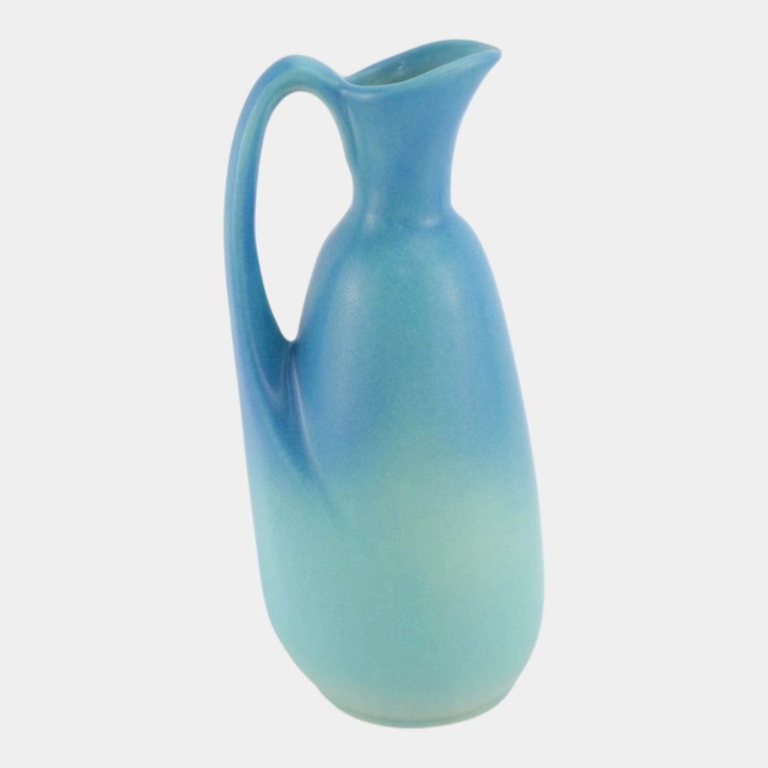 Van Briggle 1940s Vintage Art Deco Pottery Ming Blue Ceramic Ewer - Just Art Pottery