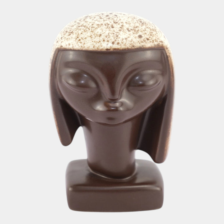Howard Pierce Mid Century Modern Pottery Tribal Woman Modernist Ceramic Bust - Just Art Pottery