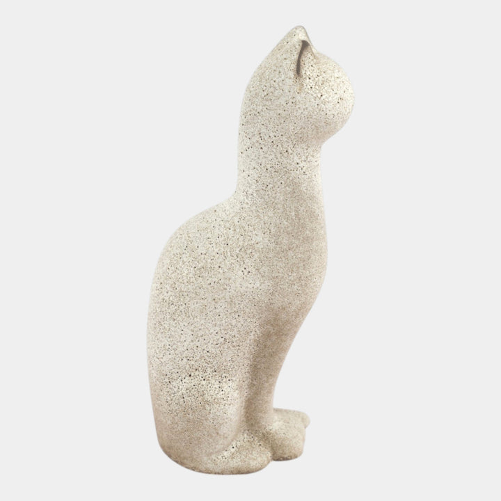 Howard Pierce Mid Century Modern Pottery Tall Gray Textured Ceramic Cat Figurine - Just Art Pottery
