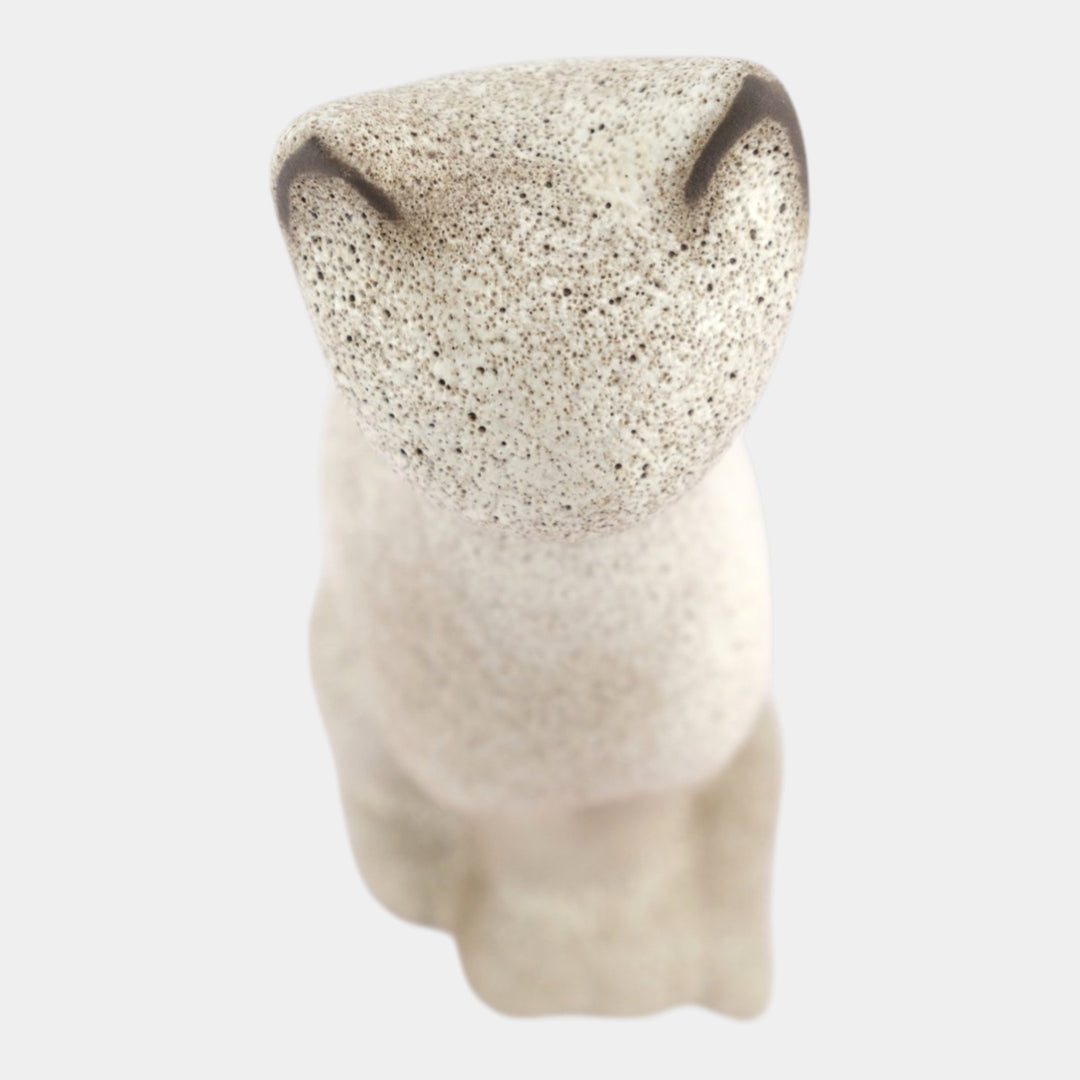 Howard Pierce Mid Century Modern Pottery Tall Gray Textured Ceramic Cat Figurine - Just Art Pottery