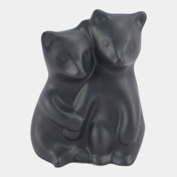 Pigeon Forge Tennessee 1998 Mid Century Modern Black Bear Cubs Ceramic Figurine - Just Art Pottery