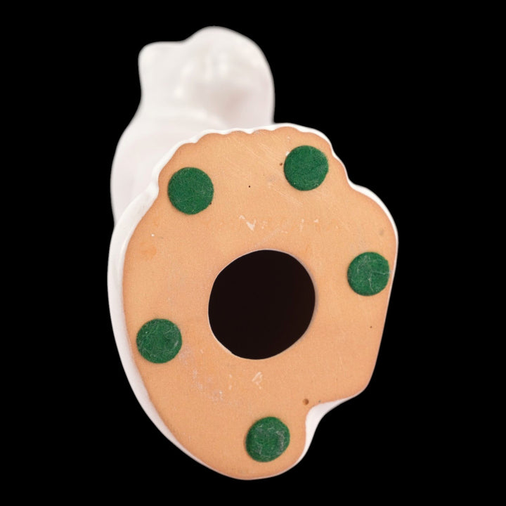 Frankoma 1940s Vintage Art Pottery White Ceramic Seated Puma Figurine 114 - Just Art Pottery