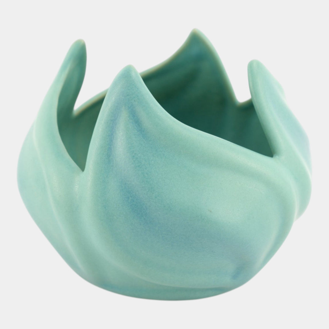 Van Briggle Vintage Art Pottery Ming Blue Tulip Flower Form Ceramic Vase - Just Art Pottery