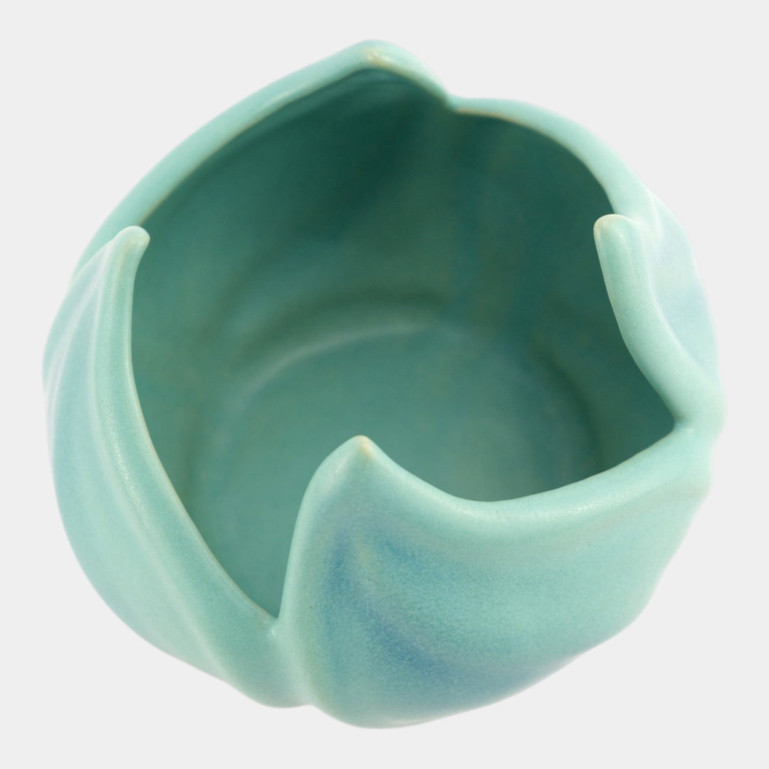 Van Briggle Vintage Art Pottery Ming Blue Tulip Flower Form Ceramic Vase - Just Art Pottery