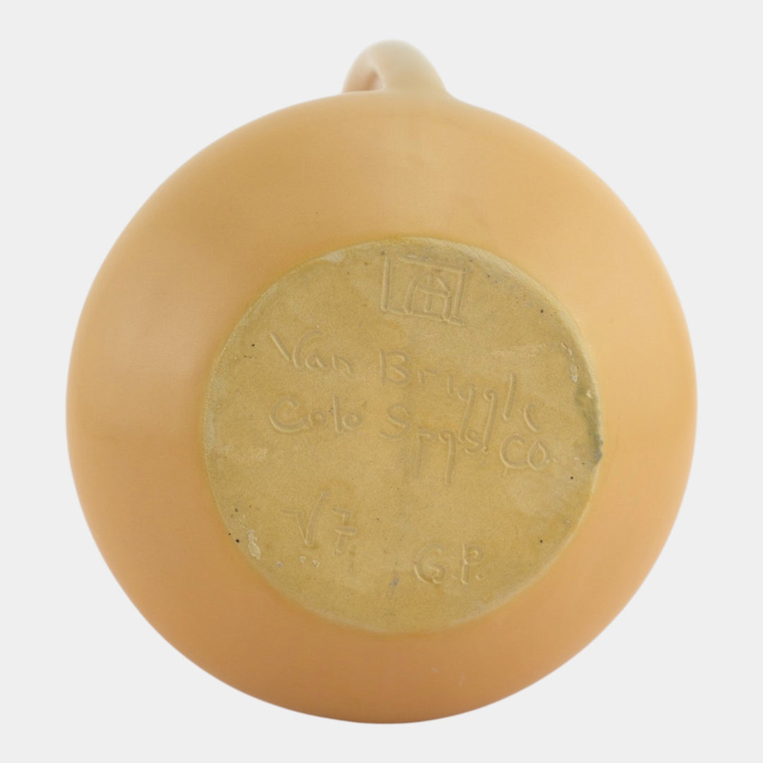 Van Briggle Art Pottery Tall Aspen Sunrise Yellow Mid Century Style Ewer - Just Art Pottery