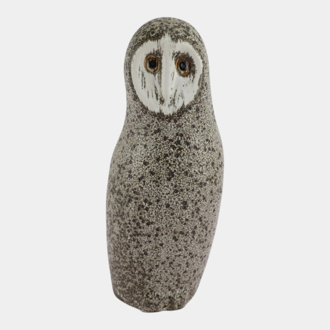Pigeon Forge Tennessee Art Pottery Mottled Grey Brown Owl Figurine Ferguson - Just Art Pottery