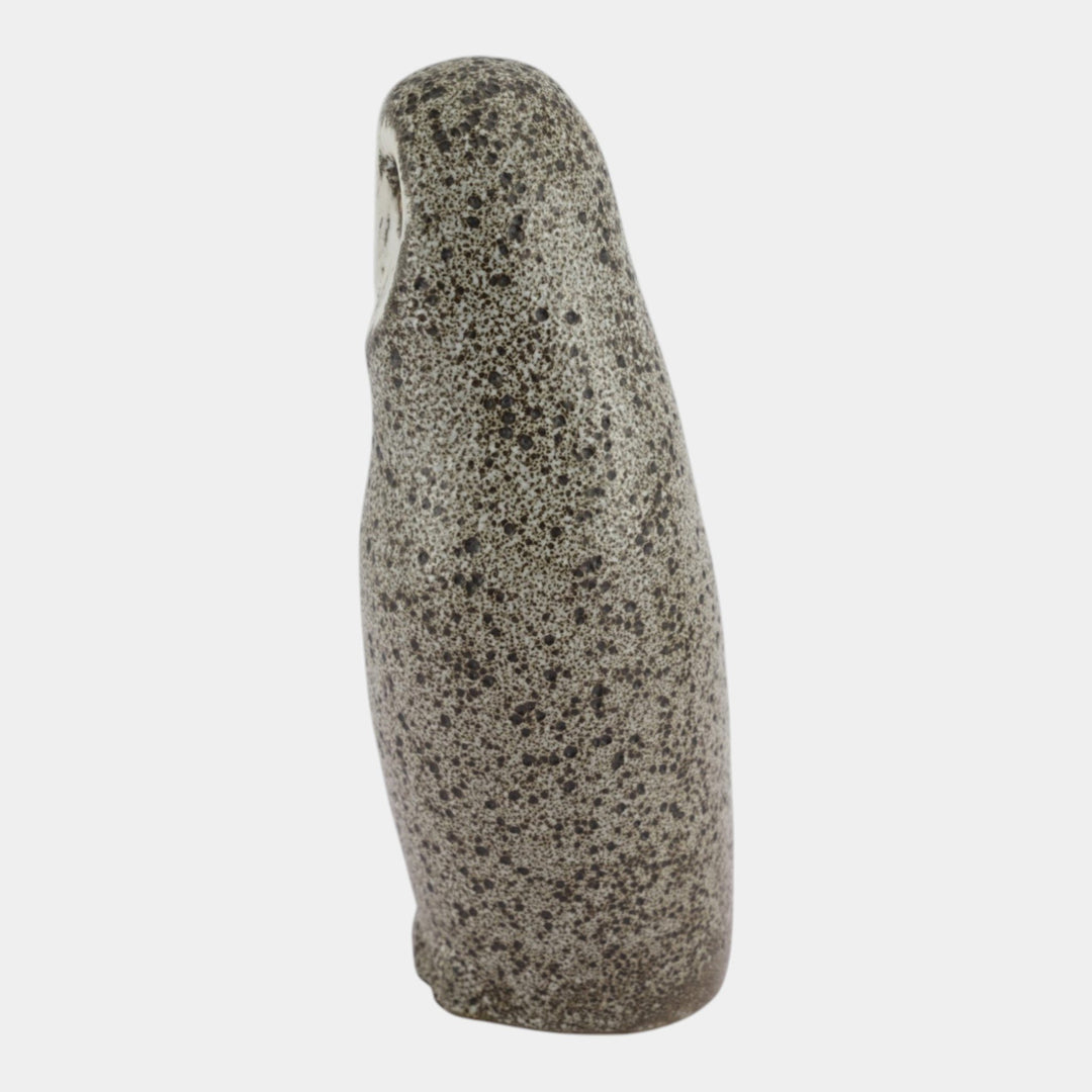 Pigeon Forge Tennessee Art Pottery Mottled Grey Brown Owl Figurine Ferguson - Just Art Pottery