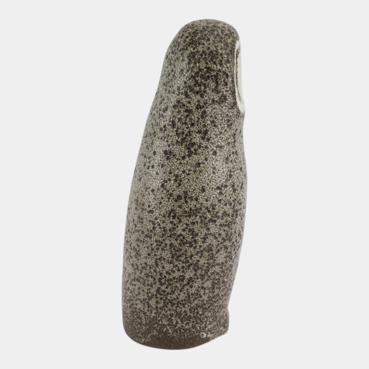 Pigeon Forge Tennessee Art Pottery Mottled Grey Brown Owl Figurine Ferguson - Just Art Pottery