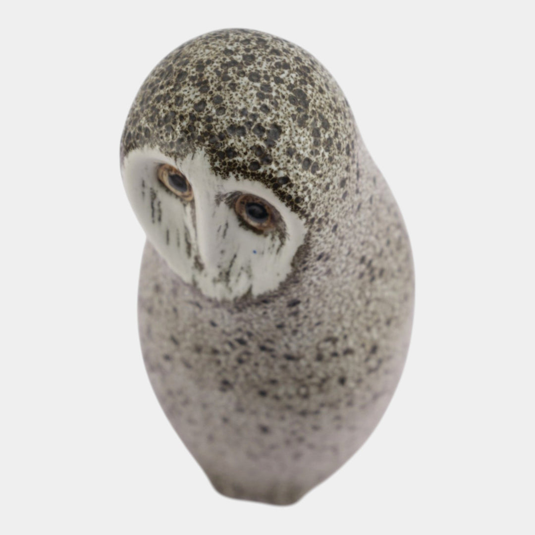 Pigeon Forge Tennessee Art Pottery Mottled Grey Brown Owl Figurine Ferguson - Just Art Pottery
