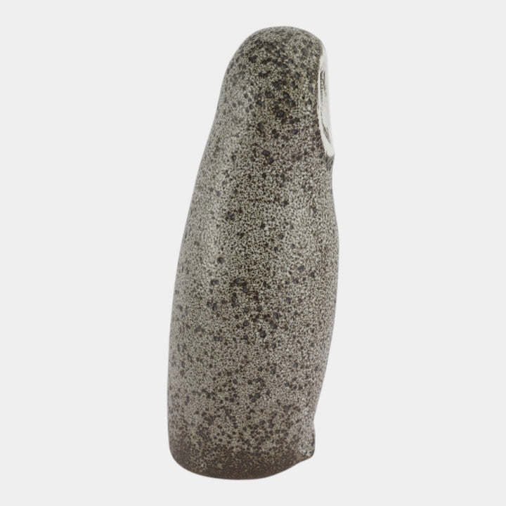 Pigeon Forge Tennessee Art Pottery Mottled Grey Brown Owl Figurine Ferguson - Just Art Pottery