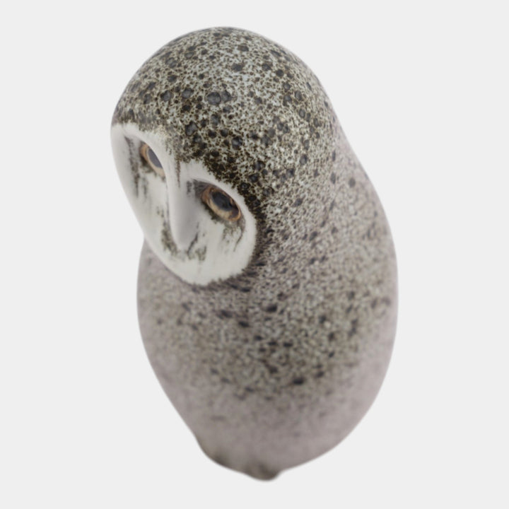 Pigeon Forge Tennessee Art Pottery Mottled Grey Brown Owl Figurine Ferguson - Just Art Pottery
