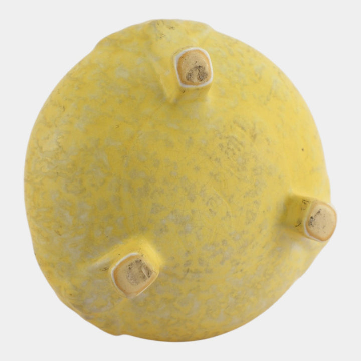 Weller Neiska 1933 Vintage Art Deco Pottery Mottled Yellow Ceramic Footed Vase - Just Art Pottery