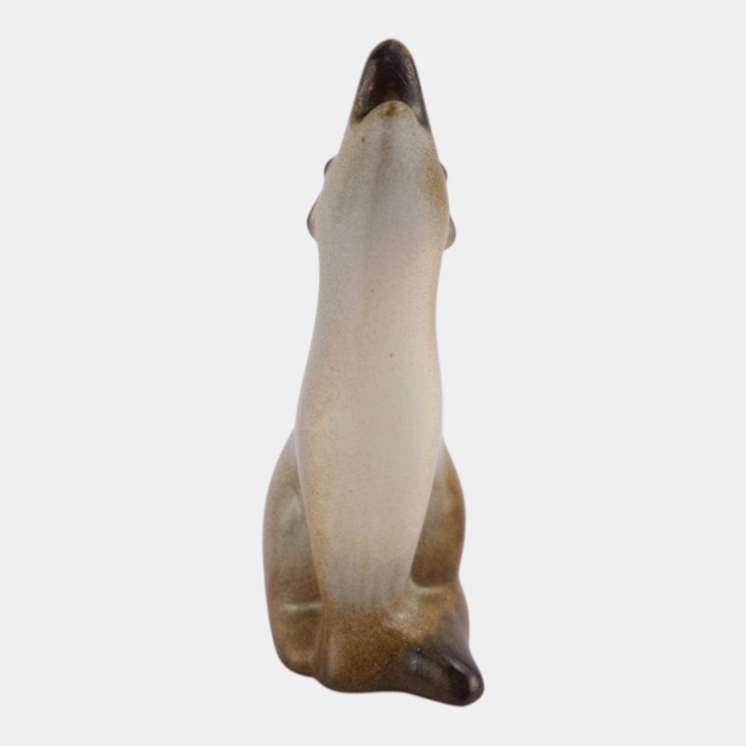 Howard Pierce Mid Century Modern Pottery Brown Ceramic Howling Coyote Figurine - Just Art Pottery