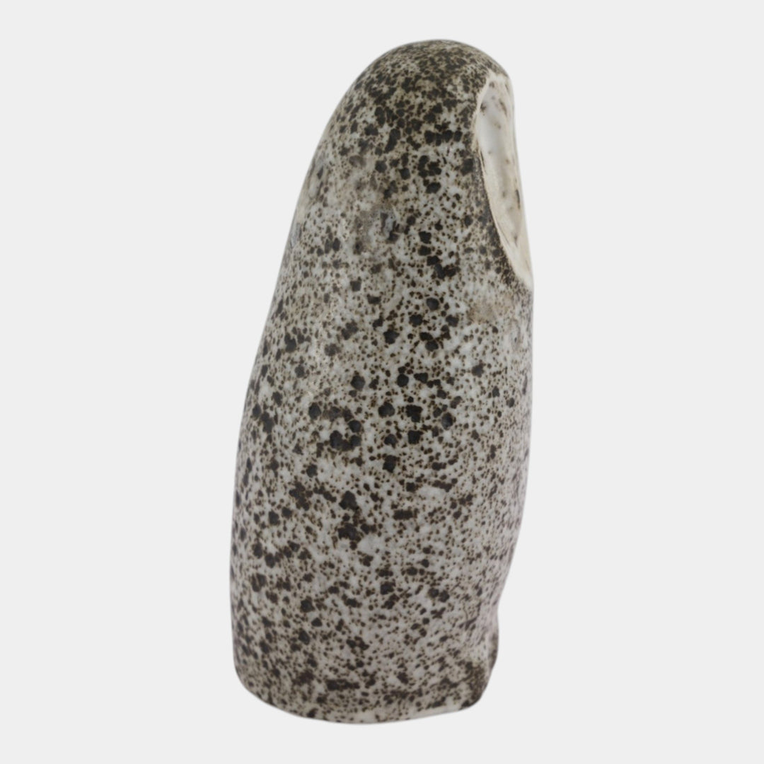 Pigeon Forge Tennessee Art Pottery Mottled Grey Brown Owl Figurine Ferguson - Just Art Pottery