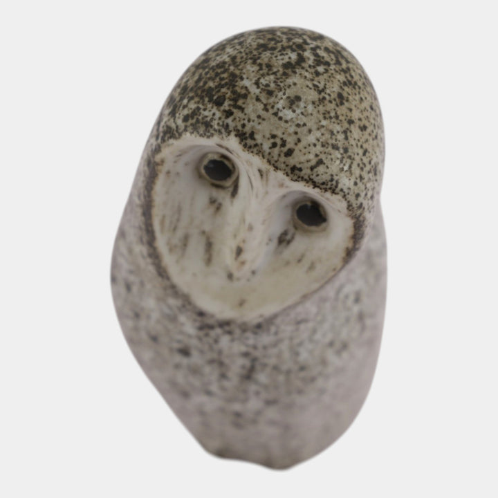 Pigeon Forge Tennessee Art Pottery Mottled Grey Brown Owl Figurine Ferguson - Just Art Pottery
