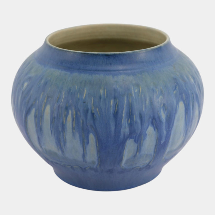 Newcomb College 1931 Vintage Arts and Crafts Pottery Blue Trees Moss Large Vase