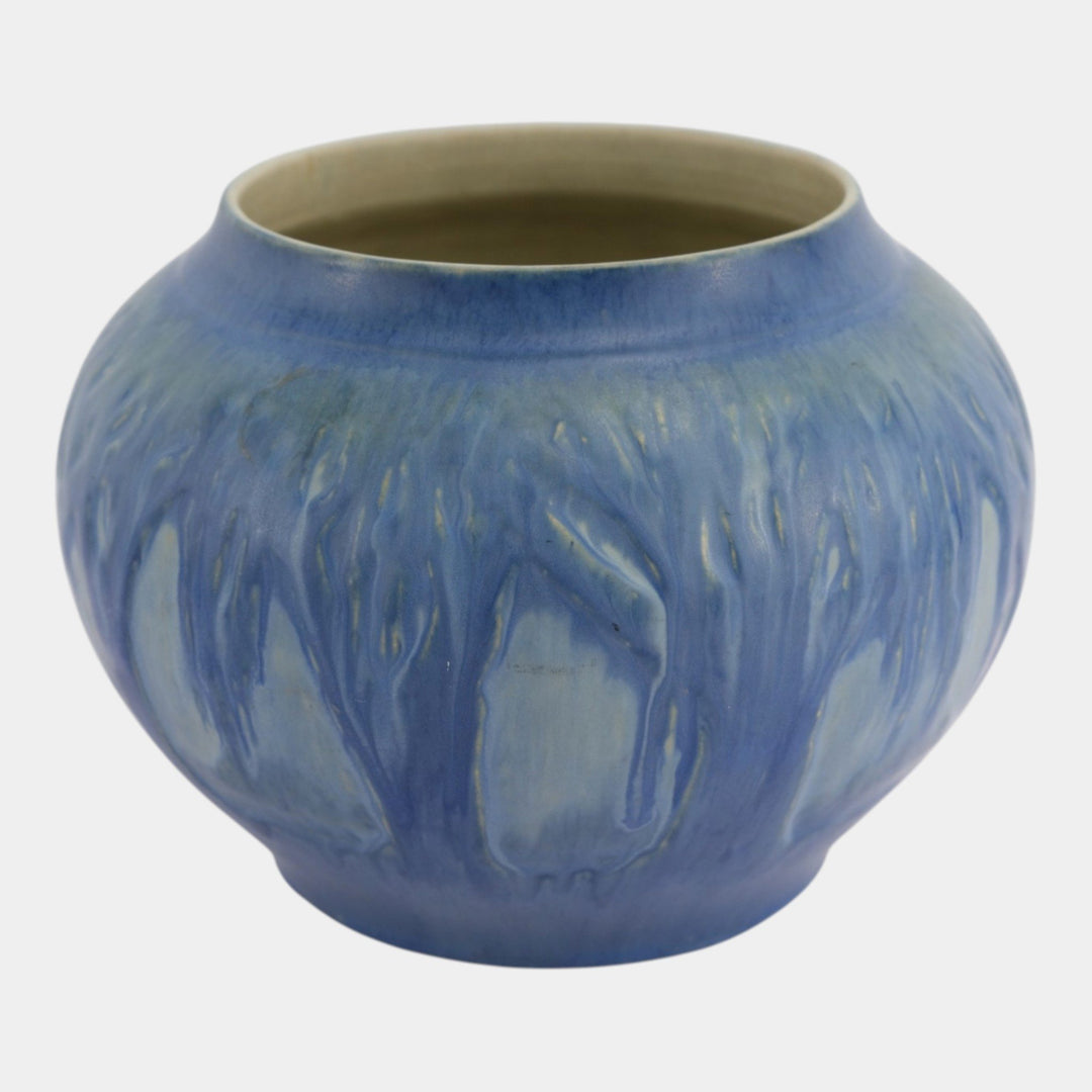 Newcomb College 1931 Vintage Arts and Crafts Pottery Blue Trees Moss Large Vase