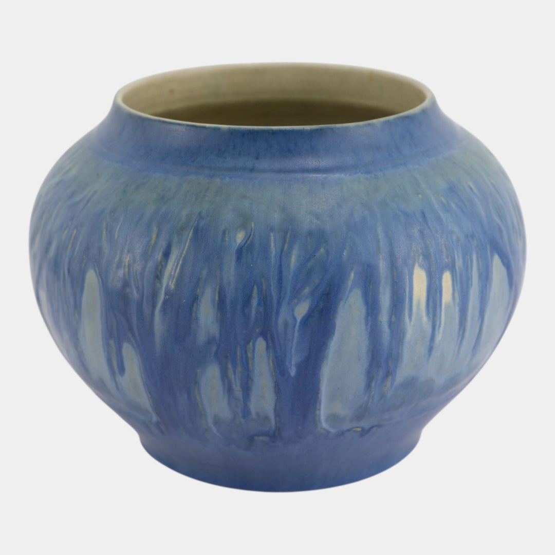 Newcomb College 1931 Vintage Arts and Crafts Pottery Blue Trees Moss Large Vase