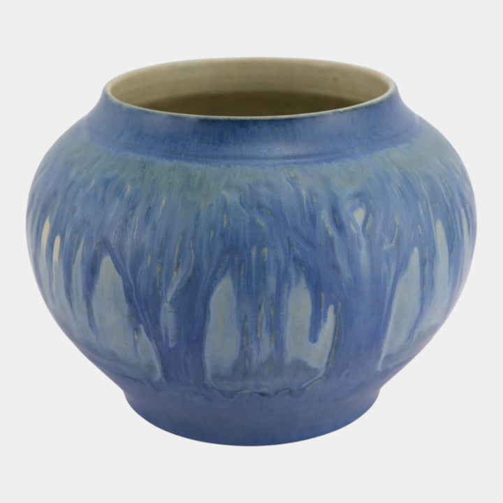 Newcomb College 1931 Vintage Arts and Crafts Pottery Blue Trees Moss Large Vase