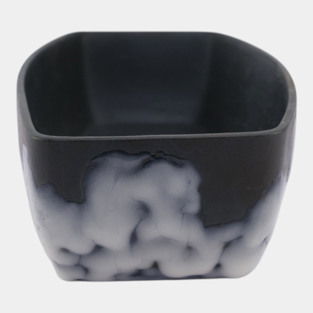 Rookwood Cirrus 1954 Vintage Mid Century Modern Pottery Black Ceramic Console Bowl 7064