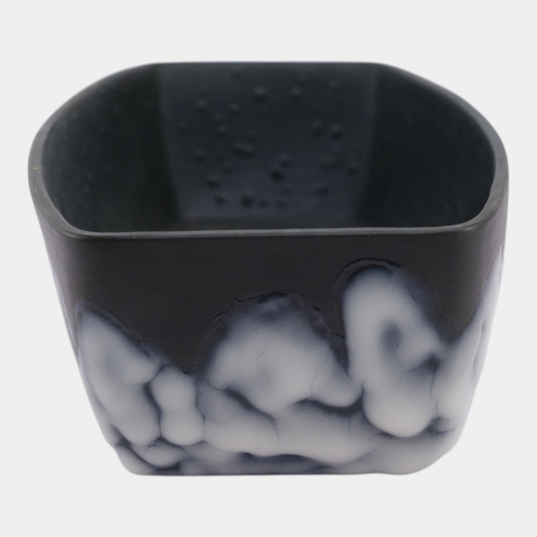Rookwood Cirrus 1954 Vintage Mid Century Modern Pottery Black Ceramic Console Bowl 7064