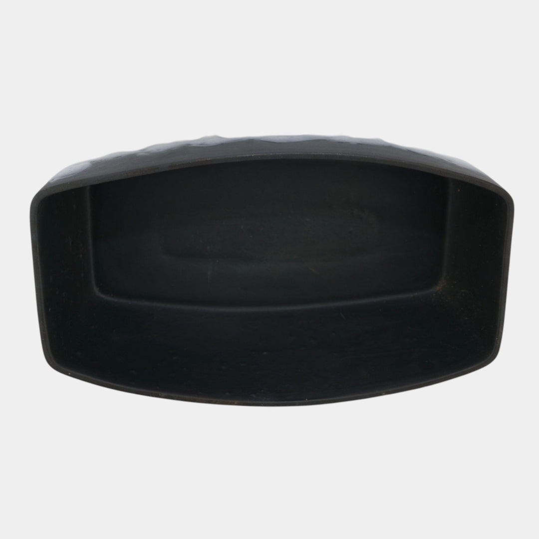 Rookwood Cirrus 1954 Vintage Mid Century Modern Pottery Black Ceramic Console Bowl 7064