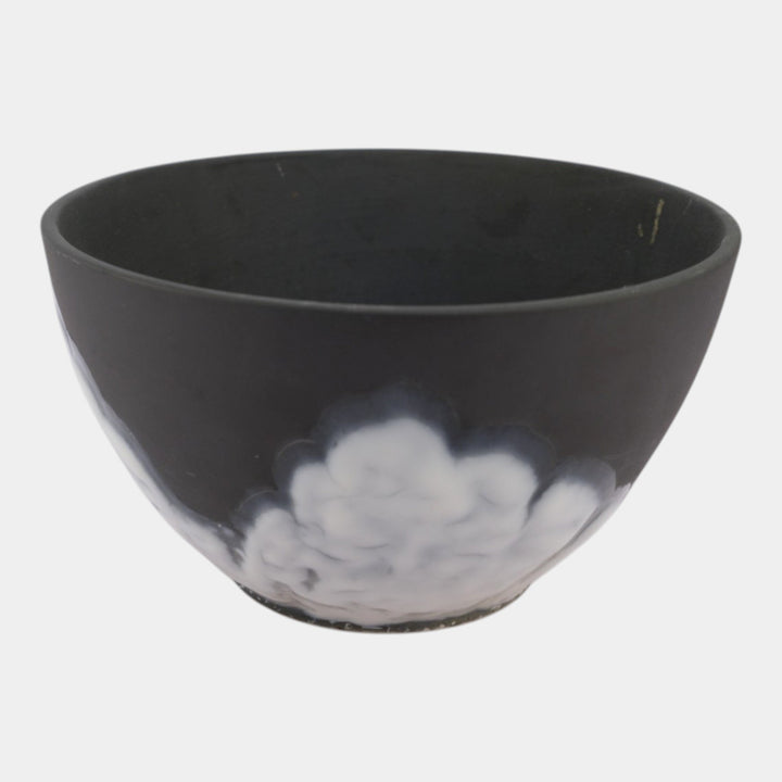Rookwood Cirrus 1953 Vintage Mid Century Modern Pottery Black White Glazed Ceramic Bowl 7121